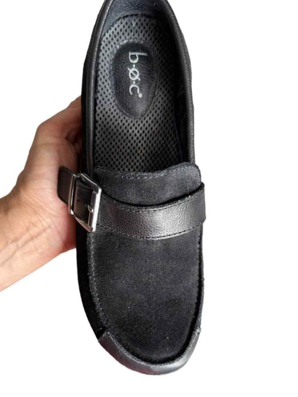 BOC Erna black leather loafers size 7